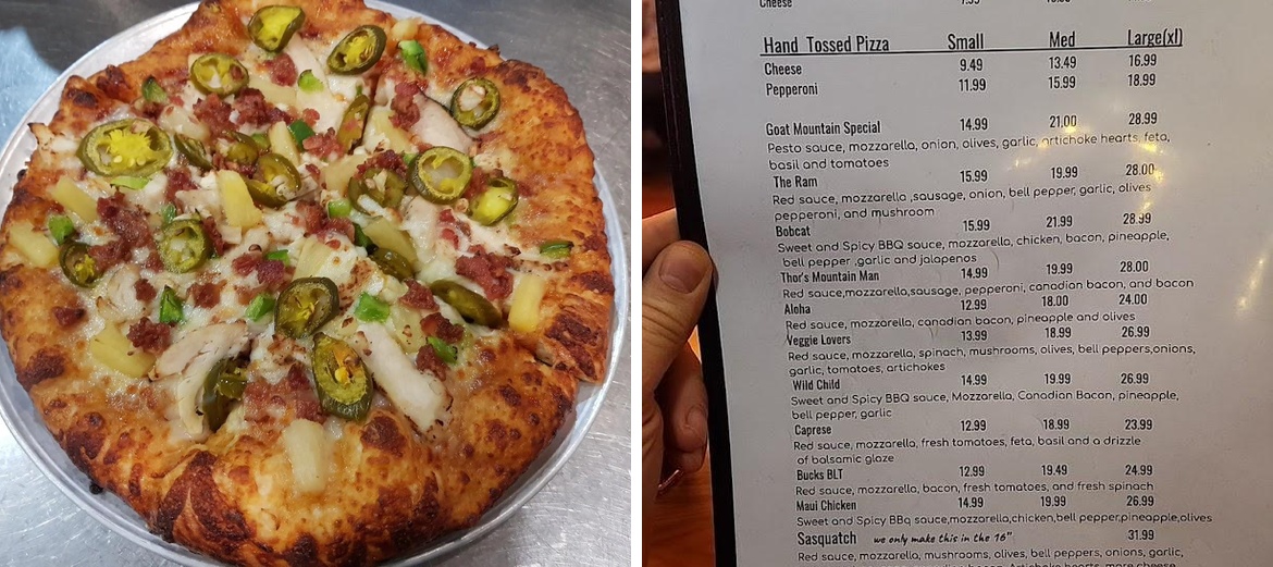 Goat Mountain Pizzeria Menu